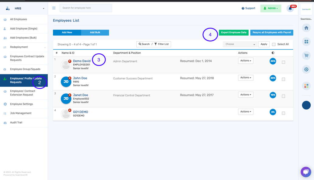 Employees’ Profile Update Request